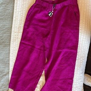Eileen Fisher Wide-Leg Pants in Magenta